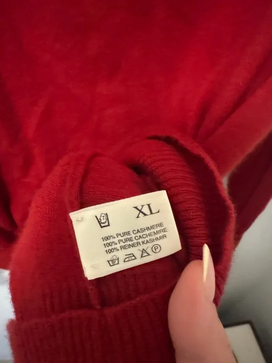 Vintage Kassatly Palm Beach Cashmere Long-Sleeve Polo Sweater Red XL - Picture 5 of 6